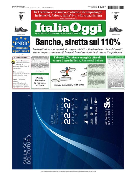 Italia oggi : quotidiano di economia finanza e politica